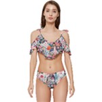 Cottagecore Ruffle Edge Tie Up Bikini Set	