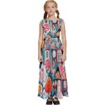 Cottagecore Kids  Satin Sleeveless Maxi Dress