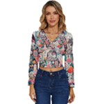 Cottagecore Long Sleeve V-Neck Top
