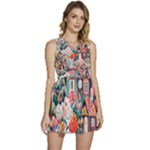 Cottagecore Sleeveless High Waist Mini Dress