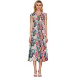 Cottagecore V-Neck Drawstring Shoulder Sleeveless Maxi Dress