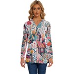 Cottagecore Long Sleeve Drawstring Hooded Top