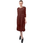 Repeating Patte C4ecc-modified Echo Arab 3 Ruffle End Midi Chiffon Dress