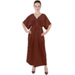 Repeating Patte C4ecc-modified Echo Arab 3 V-Neck Boho Style Maxi Dress