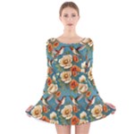 Pattern Of Hummi Eea15-modified Lorelei Long Sleeve Velvet Skater Dress