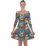 Pattern Of Hummi Eea15-modified Lorelei Quarter Sleeve Skater Dress