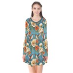 Pattern Of Hummi Eea15-modified Lorelei Long Sleeve V-neck Flare Dress