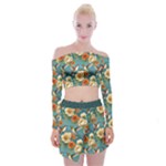 Pattern Of Hummi Eea15-modified Lorelei Off Shoulder Top with Mini Skirt Set