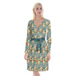 Pattern Of Hummi Eea15-modified Lorelei Long Sleeve Velvet Front Wrap Dress