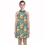 Pattern Of Hummi Eea15-modified Lorelei Velvet Halter Neckline Dress 