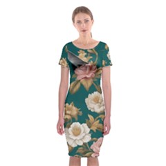 Classic Short Sleeve Midi Dress Front Classic Short Sleeve Midi Dress Front