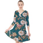 080f6de5-096e-4225-a1a8-67987f606164imagemarker Lorelei Quarter Sleeve Front Wrap Dress