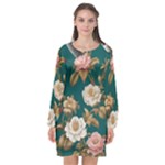 080f6de5-096e-4225-a1a8-67987f606164imagemarker Lorelei Long Sleeve Chiffon Shift Dress 