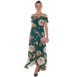 080f6de5-096e-4225-a1a8-67987f606164imagemarker Lorelei Off Shoulder Open Front Chiffon Dress