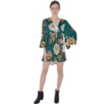080f6de5-096e-4225-a1a8-67987f606164imagemarker Lorelei V-Neck Flare Sleeve Mini Dress