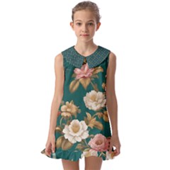 Kids  Pilgrim Collar Ruffle Hem Dress 