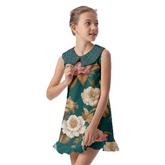Kids  Pilgrim Collar Ruffle Hem Dress 