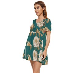 Tiered Short Sleeve Babydoll Dress 