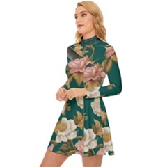 Long Sleeve Velour Longline Dress 