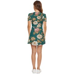 V-Neck High Waist Chiffon Mini Dress 