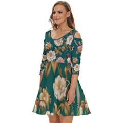 Shoulder Cut Out Zip Up Dress 