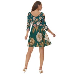 Shoulder Cut Out Zip Up Dress 