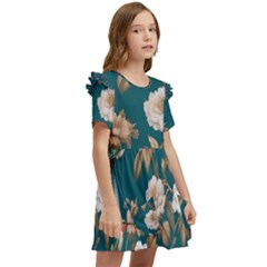 Kids  Frilly Sleeves Pocket Dress 