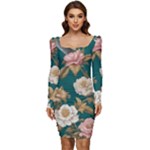 080f6de5-096e-4225-a1a8-67987f606164imagemarker Lorelei Women Long Sleeve Ruched Stretch Jersey Dress