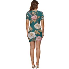 Low Cut Cap Sleeve Mini Dress 