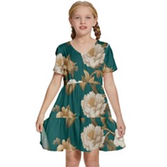 Kids  Short Sleeve Tiered Mini Dress 