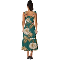 Tie-Strap Tiered Midi Chiffon Dress 