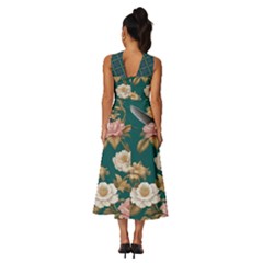 Sleeveless Cross Front Cocktail Midi Chiffon Dress 