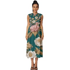 Sleeveless Round Neck Midi Dress 