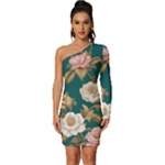 080f6de5-096e-4225-a1a8-67987f606164imagemarker Lorelei Long Sleeve One Shoulder Mini Dress