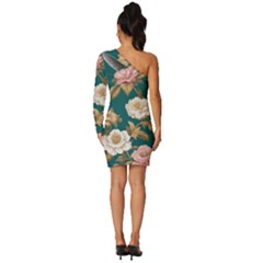 Long Sleeve One Shoulder Mini Dress 