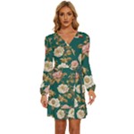 080f6de5-096e-4225-a1a8-67987f606164imagemarker Lorelei Long Sleeve Waist Tie Ruffle Velvet Dress