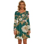 080f6de5-096e-4225-a1a8-67987f606164imagemarker Lorelei Long Sleeve Wide Neck Velvet Dress