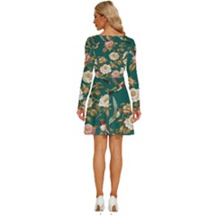 Long Sleeve Wide Neck Velvet Dress 