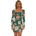 080f6de5-096e-4225-a1a8-67987f606164imagemarker Lorelei Long Sleeve Square Neck Bodycon Velvet Dress