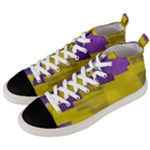 Plaid Purple And 02f5b (1) Men s Mid-Top Canvas Sneakers