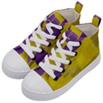 Plaid Purple And 02f5b (1) Kids  Mid-Top Canvas Sneakers
