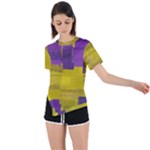 Plaid Purple And 02f5b (1) Asymmetrical Short Sleeve Sports T-Shirt