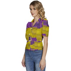 Puffed Short Sleeve Button Up Jacket 