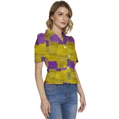Puffed Short Sleeve Button Up Jacket 