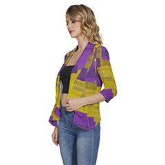 Women s 3/4 Sleeve Ruffle Edge Open Front Jacket 