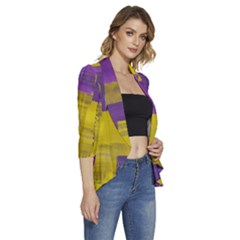 Women s 3/4 Sleeve Ruffle Edge Open Front Jacket 