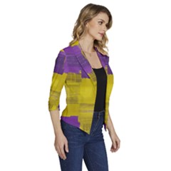Women s Draped Front 3/4 Sleeve Shawl Collar Jacket 