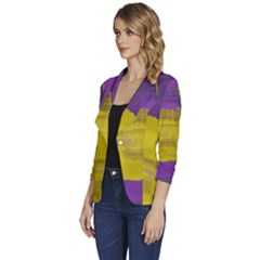 Women s One-Button 3/4 Sleeve Short Jacket 