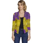 Plaid Purple And 02f5b (1) Women s Casual 3/4 Sleeve Spring Jacket