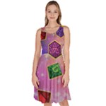 Space dice Knee Length Skater Dress With Pockets